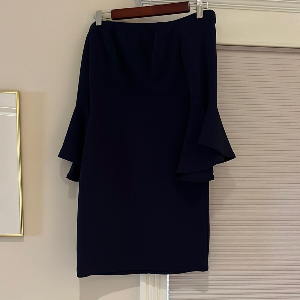 LAST CHANCE Elegant navy blue Off-Shoulder Dress